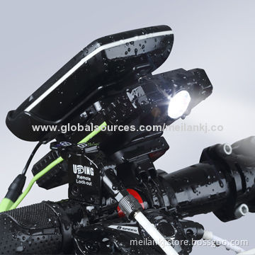 Bike power bank, mounted on the bike steel, with LED light, waterproof IPX5